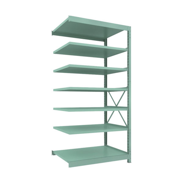 トラスコ中山 TRUSCO 中量ボルト式棚 R3型 W1200×D870×H2400 7段 連結 R3-8497B 1台(1個)（直送品）