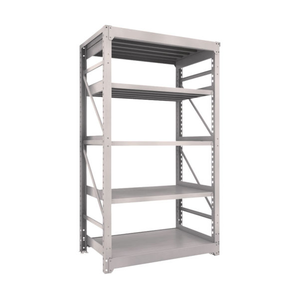 TRUSCO スチールラック M10型重量棚 1200X760XH2100 5段 単体 ネオグレー M10-7475 NG 1台(1個)（直送品）
