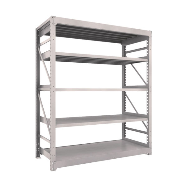 TRUSCO スチールラック M10型重量棚 1800X760XH2100 5段 単体 ネオグレー M10-7675 NG 1台(1個)（直送品）