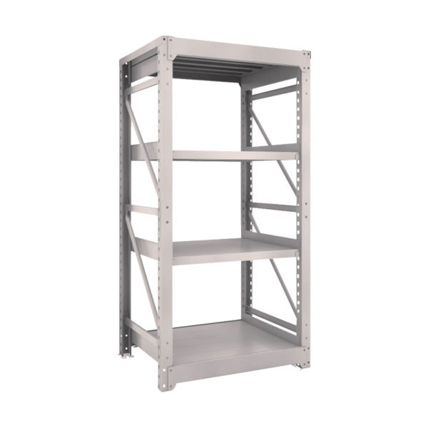 TRUSCO スチールラック M10型重量棚 900X760XH1800 4段 単体 ネオグレー M10-6374 NG 1台(1個)（直送品）