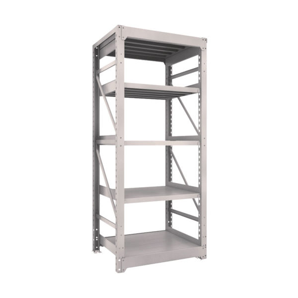 TRUSCO スチールラック M10型重量棚 900X760XH2100 5段 単体 ネオグレー M10-7375 NG 1台(1個)（直送品）
