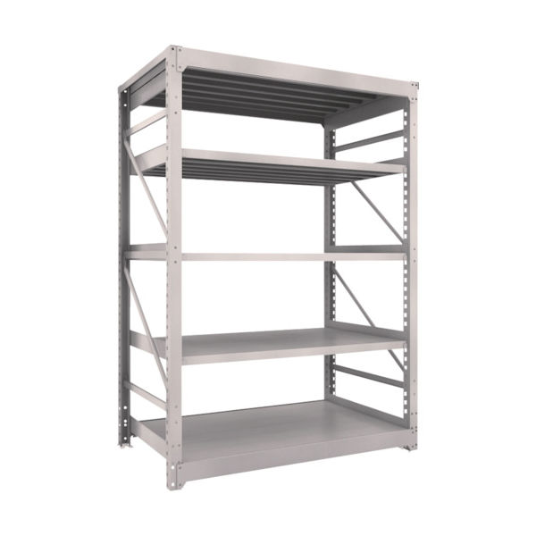 TRUSCO スチールラック M10型重量棚 1500X900XH2100 5段 単体 ネオグレー M10-7595 NG 1台(1個)（直送品）