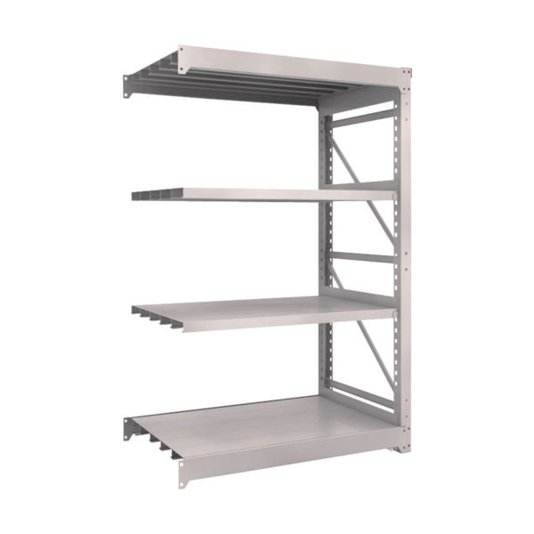 TRUSCO スチールラック M10型重量棚 1200X760XH1800 4段 連結 ネオグレー M10-6474B NG 1台(1個)（直送品）