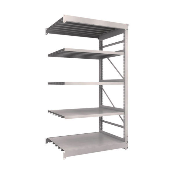 TRUSCO スチールラック M10型重量棚 1200X900XH2100 5段 連結 ネオグレー M10-7495B NG 1台(1個)（直送品）