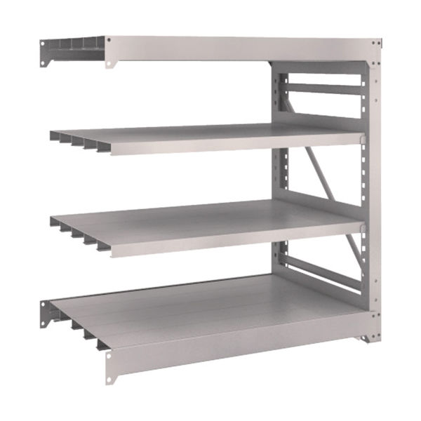 TRUSCO スチールラック M10型重量棚 1200X760XH1200 4段 連結 ネオグレー M10-4474B NG 1台(1個)（直送品）