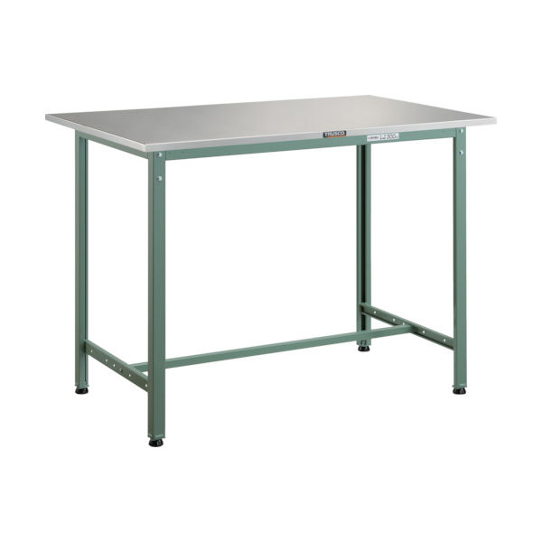 TRUSCO 軽荷重立作業台(300kg)HAE型 1800X900XH900 ステンレス張り グリーン色 HAES-1809 1台（直送品）