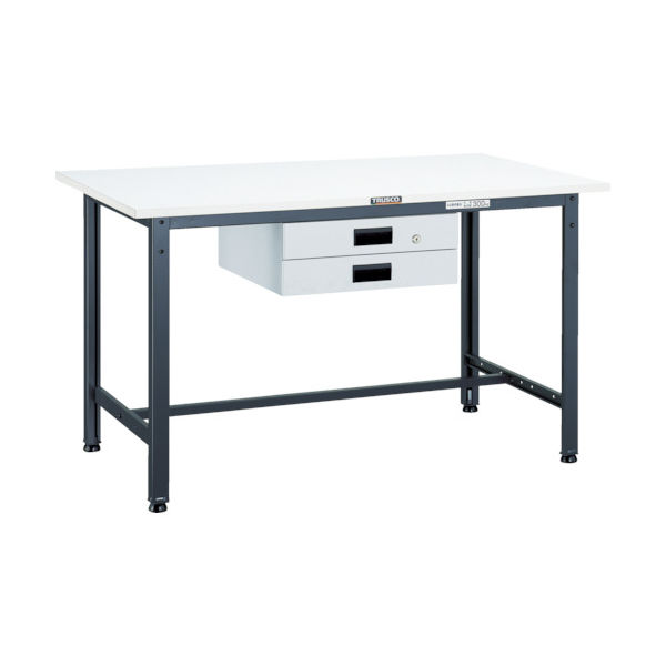 TRUSCO 軽荷重作業台(300kg)AE型 900X600XH740 薄型2段引出付 ホワイト色 AE-0960UDK2W 1台（直送品）
