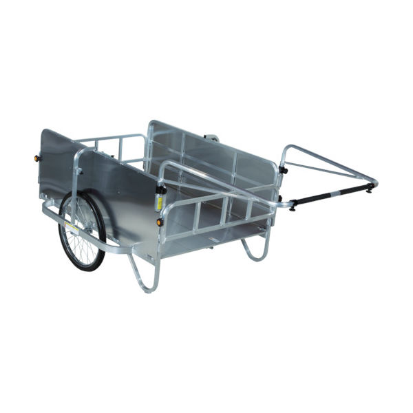 ハラックス HARAX 折り畳み式大型リヤカー側面アルミパネル付 コンパック(ノーパンクタイヤ) HC-1208NA 1台 763-1588（直送品）