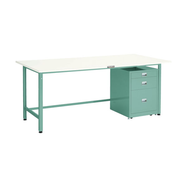 TRUSCO 軽荷重作業台(300kg)AE型 1800X750XH740 3段キャビネット付 ホワイト色 AE-1800UDC111 W（直送品）