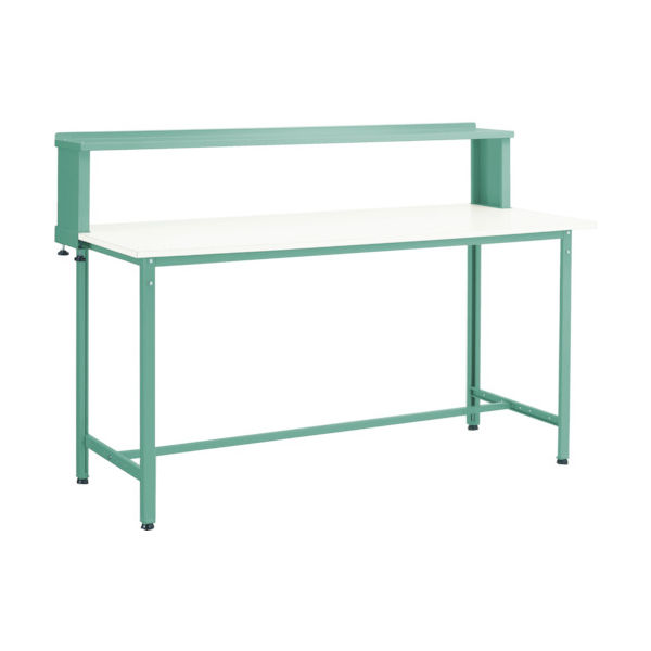 TRUSCO 軽荷重立作業台(300kg)HAE型 1800X750XH1204(全高) 上棚付 ホワイト色 HAE-1800YURB W（直送品）