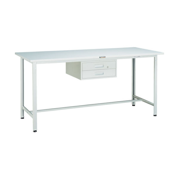 TRUSCO 軽荷重立作業台(300kg)HAE型 1800X900XH900 2段引出付 ホワイト色 HRAE-1809F2 W 1台（直送品）