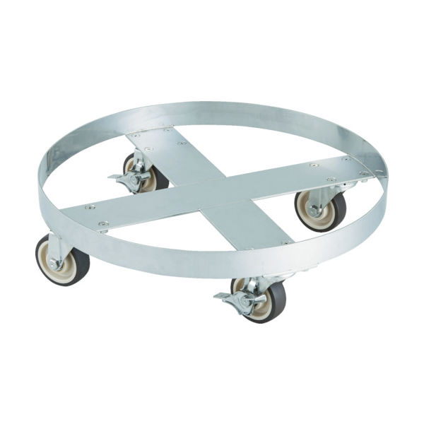 トラスコ中山 TRUSCO SUS304 ドラム缶台車 100L ステン金具 NU車輪 SD-100-SNU 1台 818-5149（直送品）