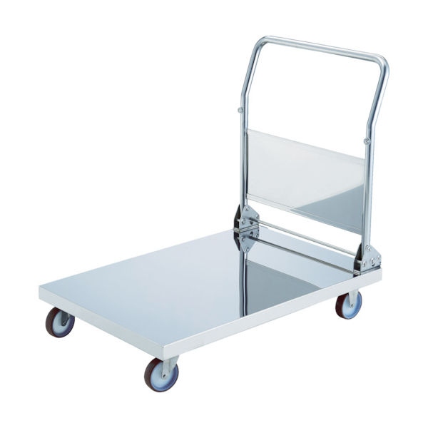 トラスコ中山 TRUSCO 折りたたみ式オールステンレス台車 800X450 φ100NU AS-O-3-100NU 1台 855-7753（直送品）