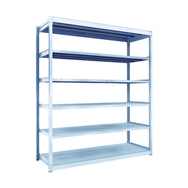 TRUSCO TUG型軽中量ボルトレス棚 200kg 単体型 1840×624×H2100 6段 TUG200-76L-6 1台(1個)（直送品）