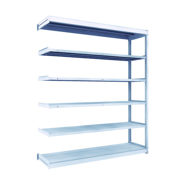 TRUSCO TUG型軽中量ボルトレス棚 200kg 連結型 1840×474×H2100 6段 TUG200-76S-6B 1台(1個)（直送品）