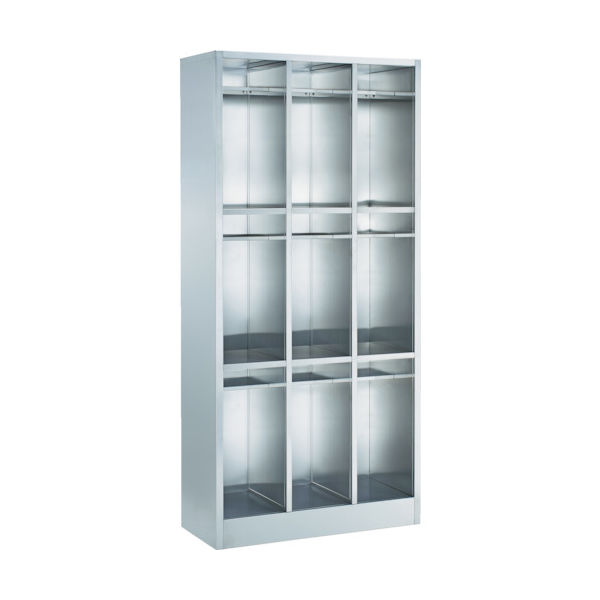 トラスコ中山 TRUSCO SUS304長靴ロッカー ロングタイプ中棚付 5列3段 SLNG-15-53T 1台 856-3658（直送品）