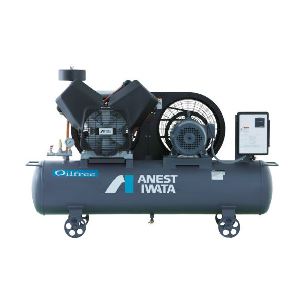 アネスト岩田 レシプロコンプレッサ(タンクマウント・オイルフリータイプ)60Hz モーター出力2.2kW TFP22CF-10M6 1台（直送品）