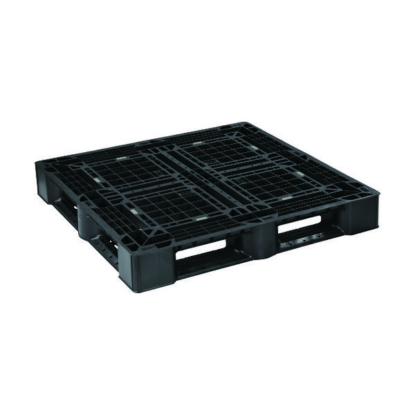 日本プラパレット NPC プラスチックパレットSLB-1111RR 片面四方差し 黒 SLB-1111RR-BK 1枚 463-4837（直送品）