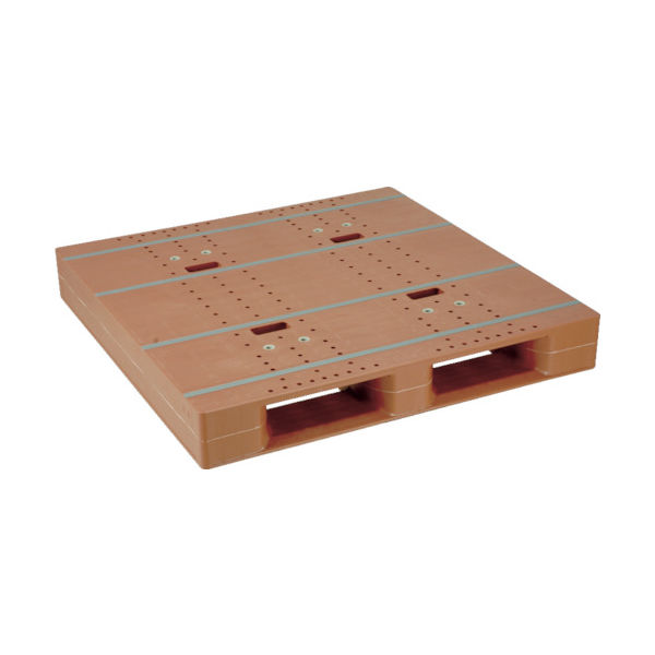 日本プラパレット NPC プラスチックパレットZD-1111E 片面ニ方差し ブラウン ZD-1111E-BR 1枚 463-4896（直送品）