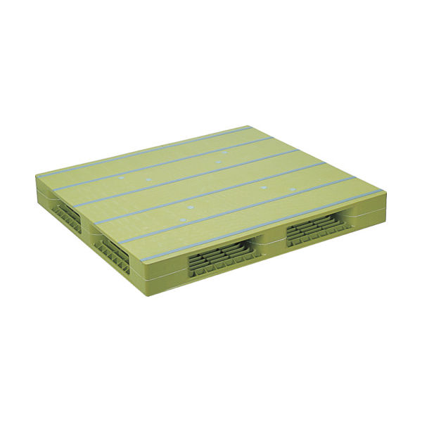 日本プラパレット NPC プラスチックパレット ZFR-1111E 両面四方差し ライトグリーン ZFR-1111E-LG 453-3038（直送品）