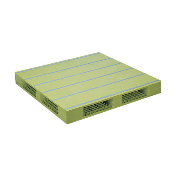 日本プラパレット NPC プラスチックパレット ZFR-1212E 両面四方差し ライトグリーン ZFR-1212E-LG 453-3054（直送品）