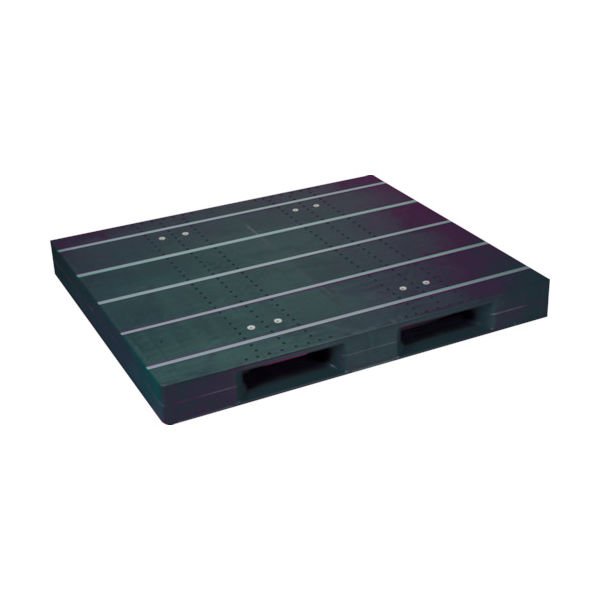 日本プラパレット NPC プラスチックパレットZD-1315E-RR 片面二方差し 黒 ZD-1315E-RR-BK 1枚 463-4969（直送品）