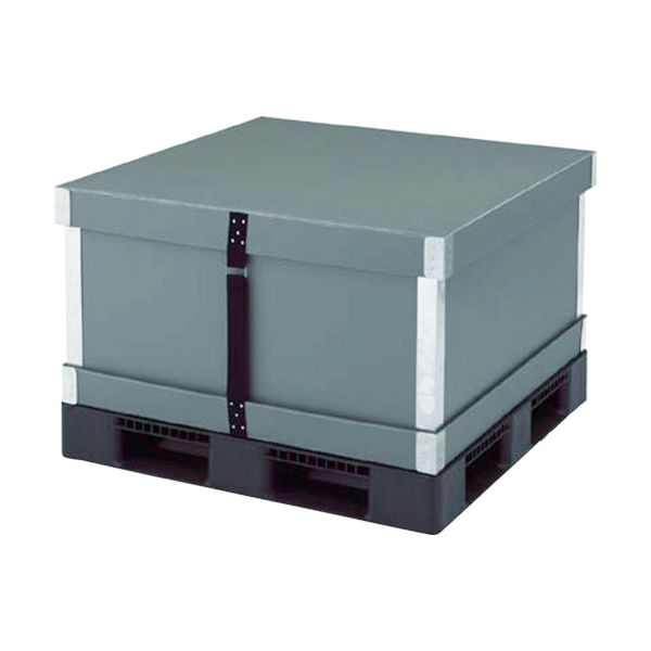 西田製凾 折りたたみプラスチックコンテナ(通い箱)「再坊」:1200×1000×730mm SBA-1210-L 1ケース 464-1094（直送品）