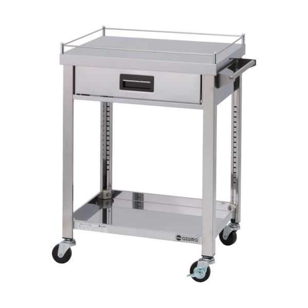 東製作所 アズマ 4方コボレ止め・引出付ワゴン 2段 4GWGO2-900K 1台 828-3328（直送品）