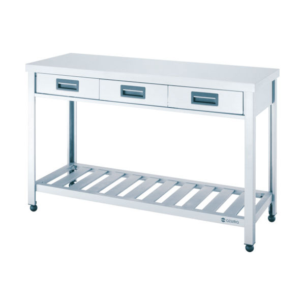 東製作所 アズマ 片面引出し付作業台スノコ板付 1500×450×800 KTO-1500 1台 455-2822（直送品）