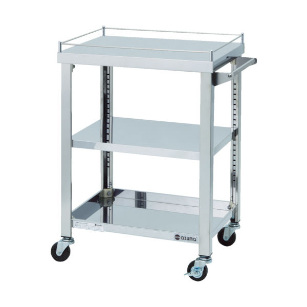 東製作所 アズマ 4方コボレ止め付きワゴン 3段 4GWG3-600K 1台 828-3321（直送品）