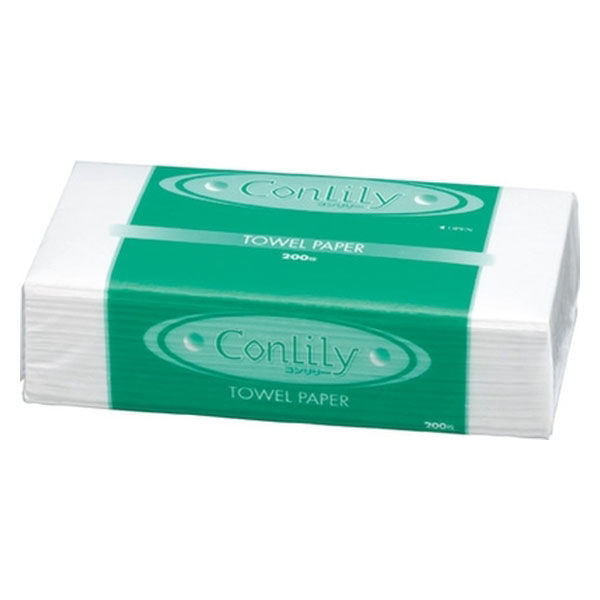 紺屋製紙 ペーパータオル ソフトコンリリー 200枚 N2-200（直送品）