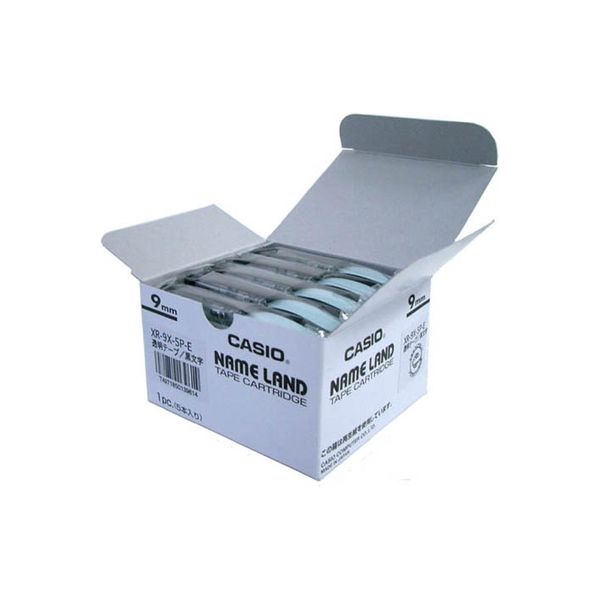 カシオ計算機 テープ 透明に黒文字 9mm 20個 XR-9X-20P-E 1セット（直送品）