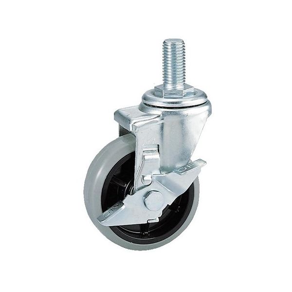 シンコー オプションキャスター 4個 φ100 ウレタン車ストッパー付 (スチール金具) CU-100x4 1式(4個)（直送品）