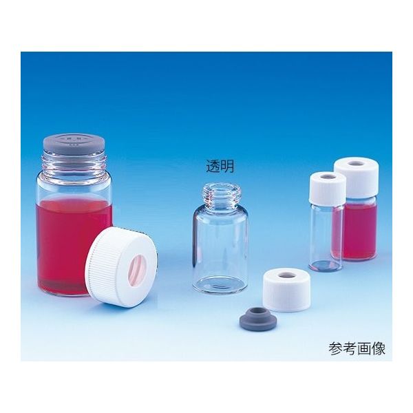 ガスクロバイアル 透明 (メラミンキャップ・ブチルゴム栓 標準セット) 15mL 50本入 SVGー15 203234 1箱(50本)（直送品）