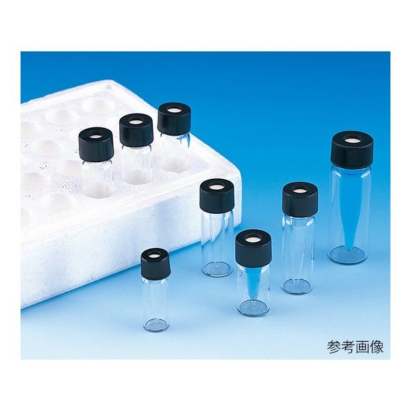 スピッチバイアル(穴あきキャップ(黒)+フッ素PTFE/ニトリルパッキン 標準セット) 500μL 20本入 SPVー500 203353（直送品）