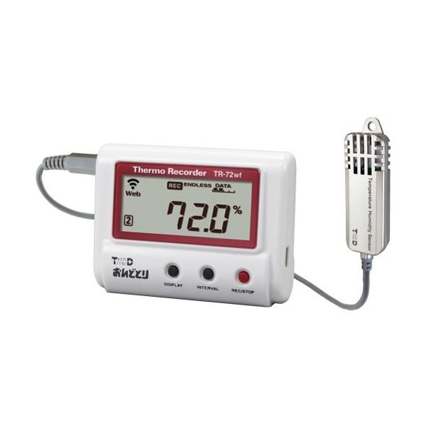 アズワン 温度湿度データロガー(有線LANタイプ) 校正証明書付 TR-72NW-S 1個 62-5001-30-20（直送品）