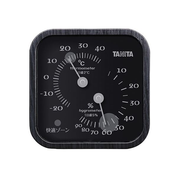 タニタ（TANITA） 温湿度計（アナログ） ブラック TT-570 1個 62-9774