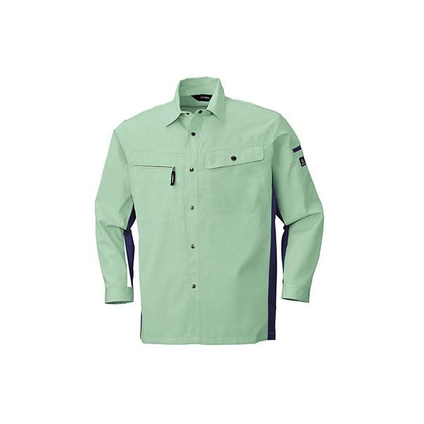 ビッグボーン 長袖シャツ アースグリーン×ブルーグレー 6655-23-EL 1枚 63-1800-90（直送品）