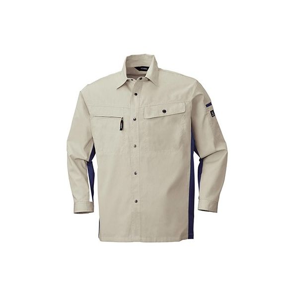 ビッグボーン（bigborn） 長袖シャツ シルバーグレー×ブルーグレー 6655-61-L 1枚 63-1801-07（直送品）