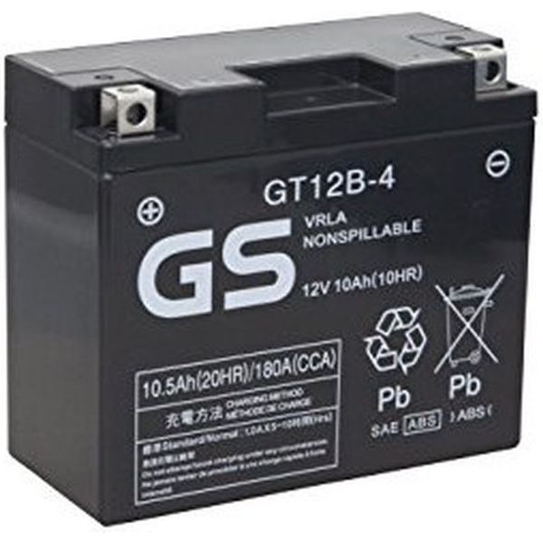【二輪車用品】台湾GS シールド型 バイク用バッテリー液入充電済 TY GT14B-4 1個（直送品）
