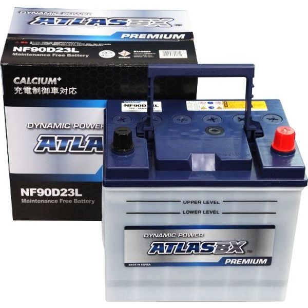 【カー用品】ATLASBX 国産車バッテリー充電制御車対応 ATLAS PREMIUM AT NF90D23L 1個（直送品）