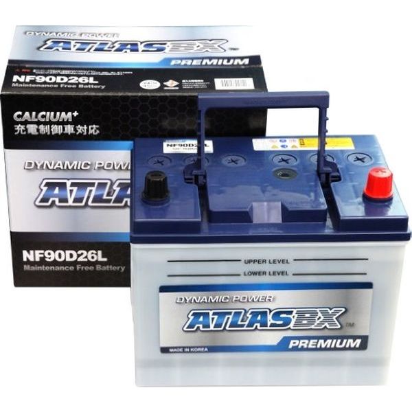 【カー用品】ATLASBX 国産車バッテリー充電制御車対応 ATLAS PREMIUM AT NF90D26L 1個（直送品）