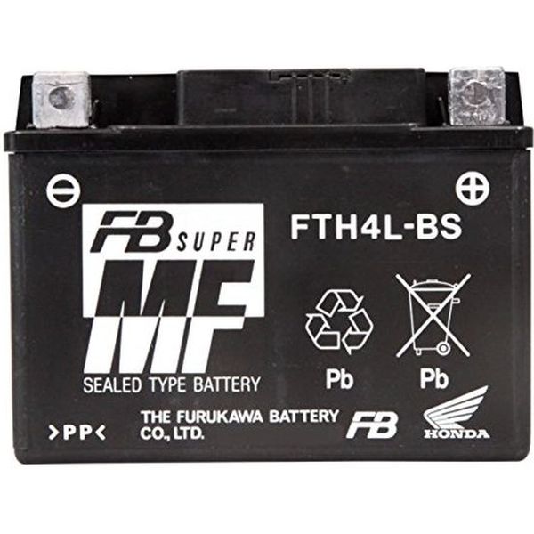 【二輪車用品】古河電池 シールド型 バイク用バッテリー液入充電済 FTH4L-BS 1個（直送品）