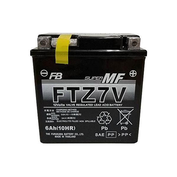 【二輪車用品】古河電池 シールド型 バイク用バッテリー液入充電済 FTZ7V 1個（直送品）