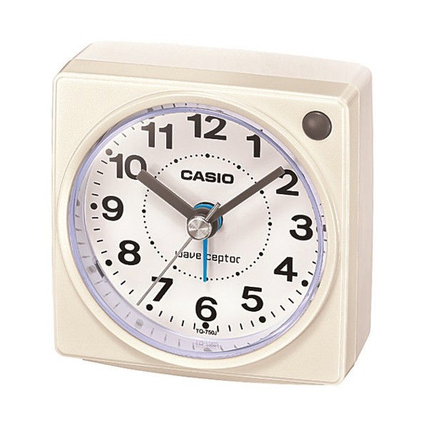 CASIO（カシオ）コンパクトサイズ 置き時計 [電波 ステップ アラーム] 75×77mm TQ-750J-7JF 1個