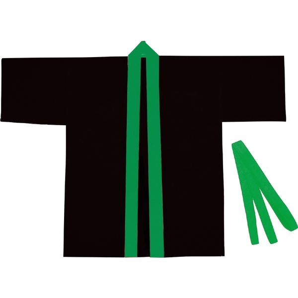 アーテック カラー不織布ハッピ 子供用J 黒（緑襟） 4570 3枚（直送品）
