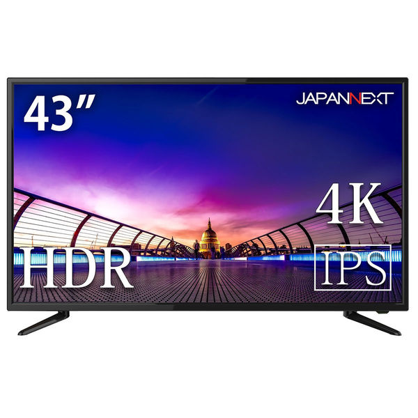 JAPANNEXT 43インチワイド液晶モニター JN-IPS4300UHDR 4K/HDMI/DisplayPort 1台（直送品） 大型モニター（直送品） 67,293円