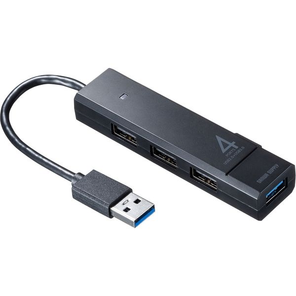 USBハブ USB3.2Gen1 USB3.2Gen1×1、USB2.0×3 USBポート USB-3H421BK サンワサプライ 1個 アスクル