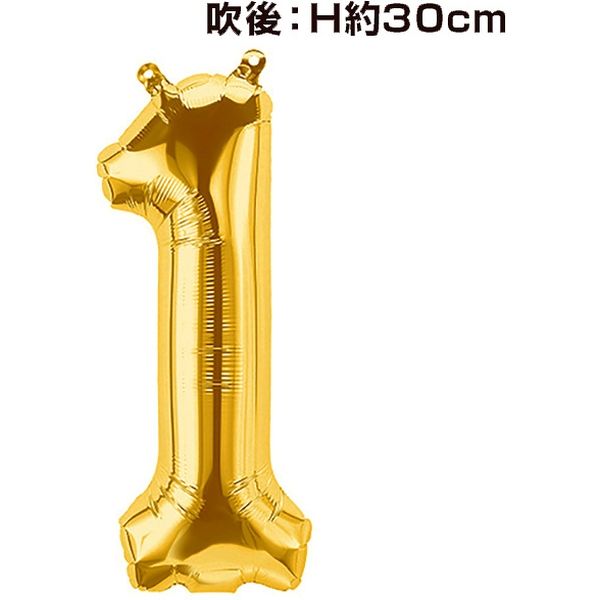 アルファ 16”プレミアムレターバルーン「1」ゴールド XS8-0291B（直送品）