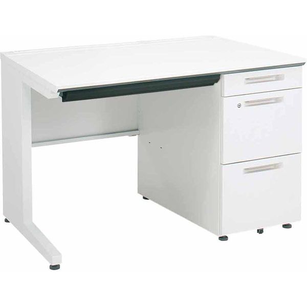 【組立設置込】コクヨ iSデスク 片袖 A4タイプ 幅1000×奥行700×高さ720mm ホワイト 1台（直送品）